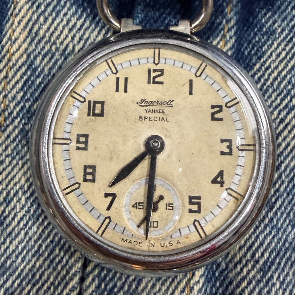 Legends & Fables Upcycled‎ Steampunk Denim Jacket w/ Vintage Watch Size L - Picture 6 of 16